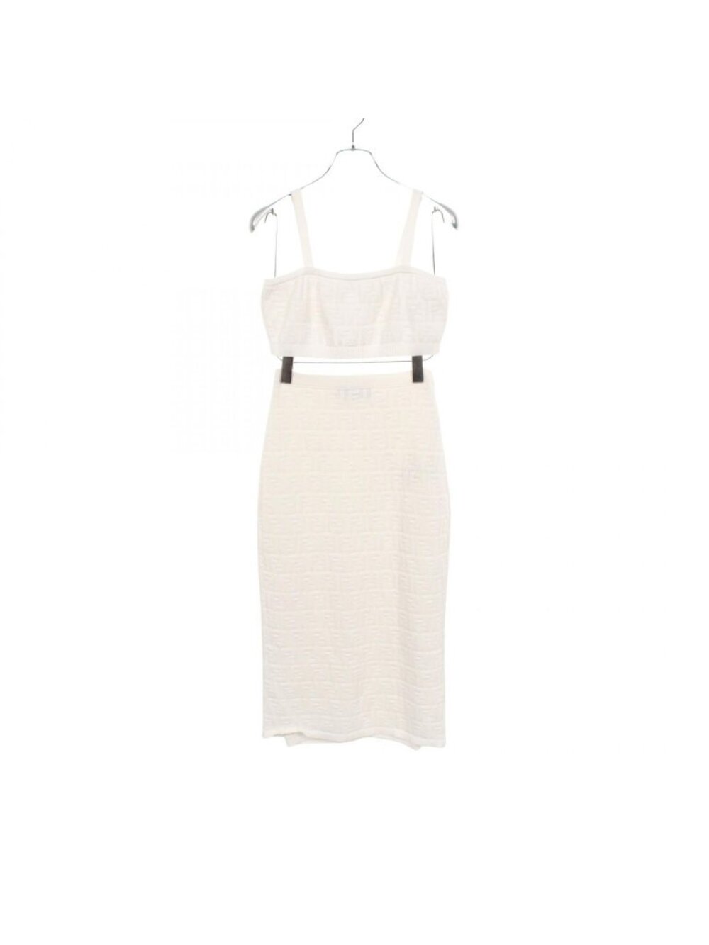 Fendi Set FF Patterned Knit Cropped Camisole & Skirt Set